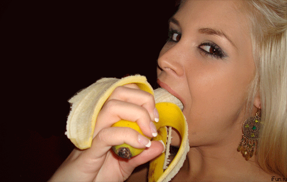 woman Banana deep throat